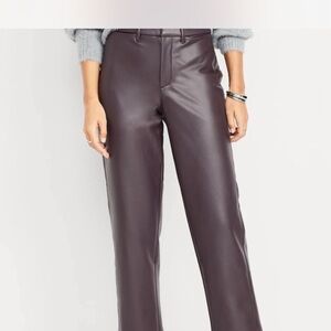 Old Navy Leather Brown Maroon Pants